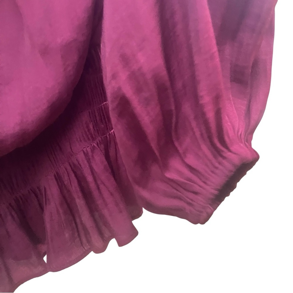 DO+BE Womens Cold Shoulder Blouse Burgundy Wine Size Small Feminine Goth - Picture 3 of 8
